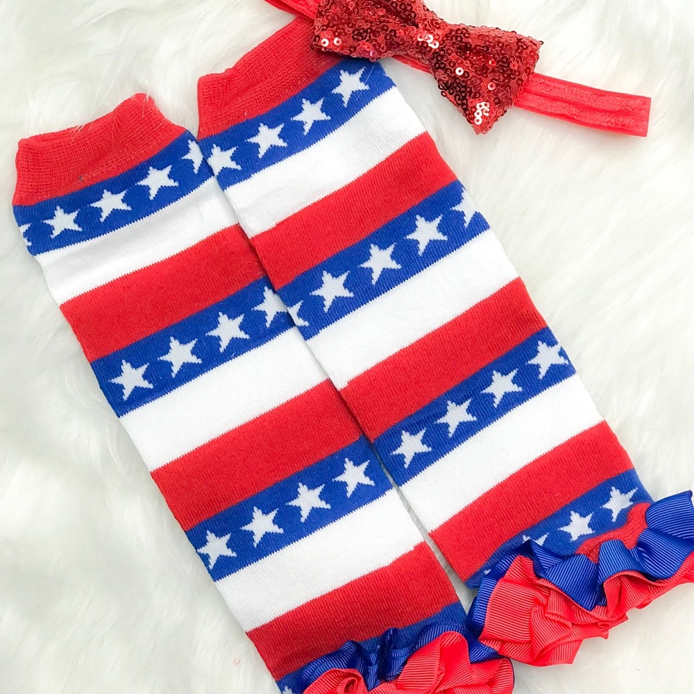 Boutique 4th of July Red Sequin Headband Set